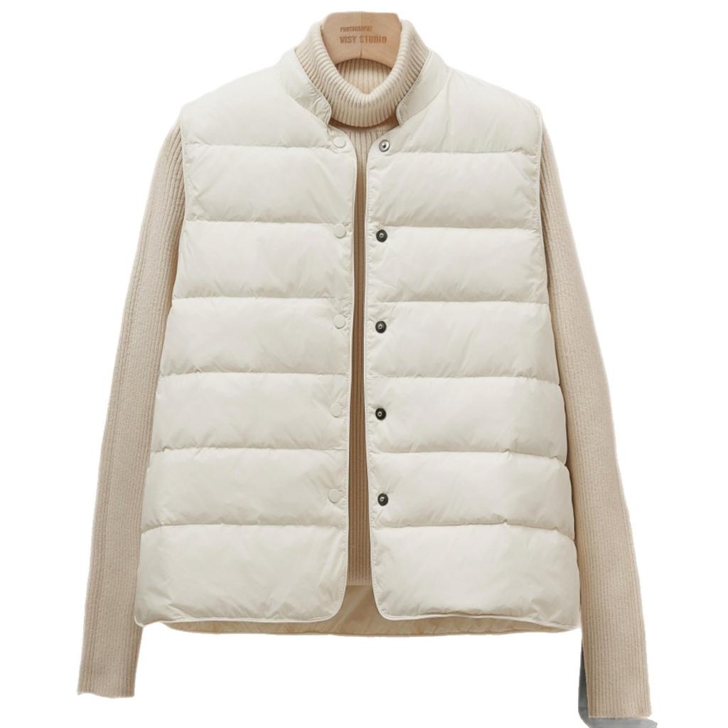 Light down vest women's new white duck down lightweight versatile vest warm vest small short