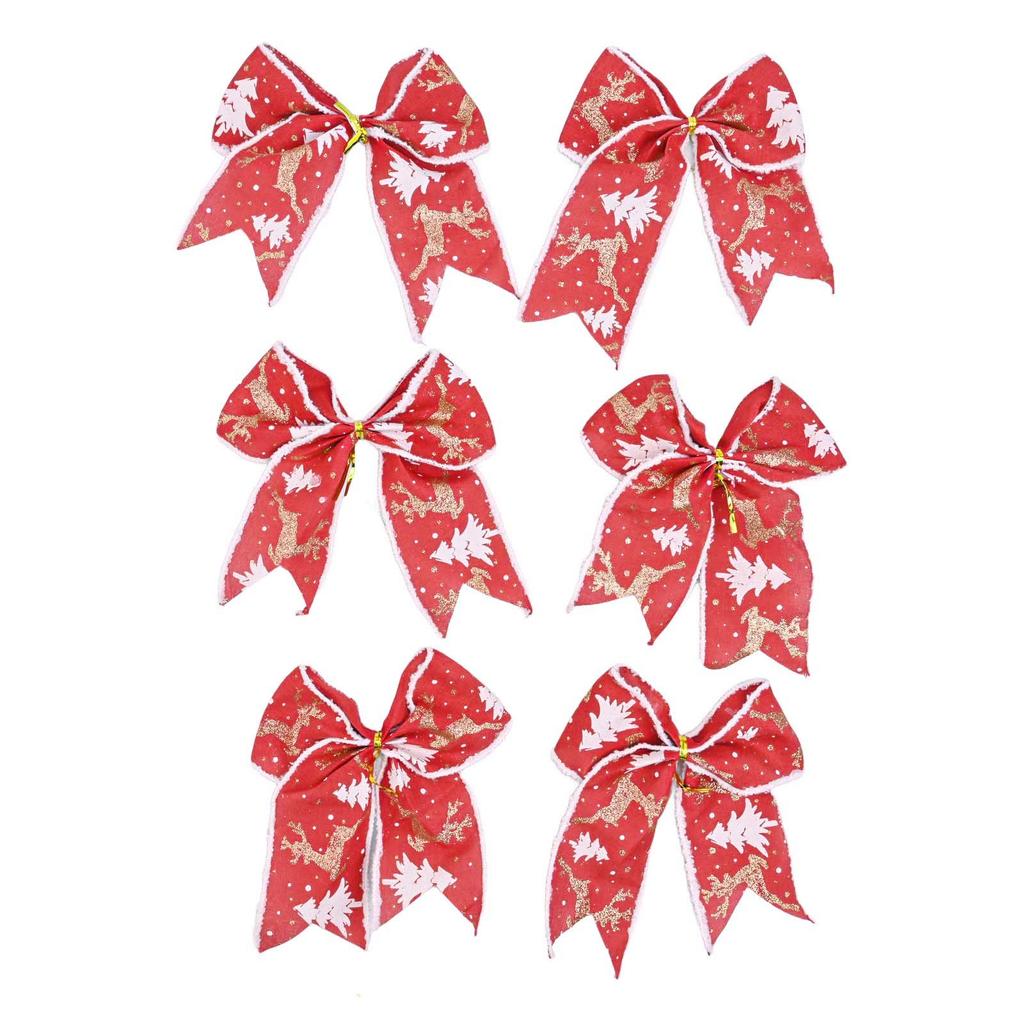 Festive Bows Red Christmas Bows Festive Decorations Easy To Use Generous Size Reusable Bows Indoor Outdoor Decorations