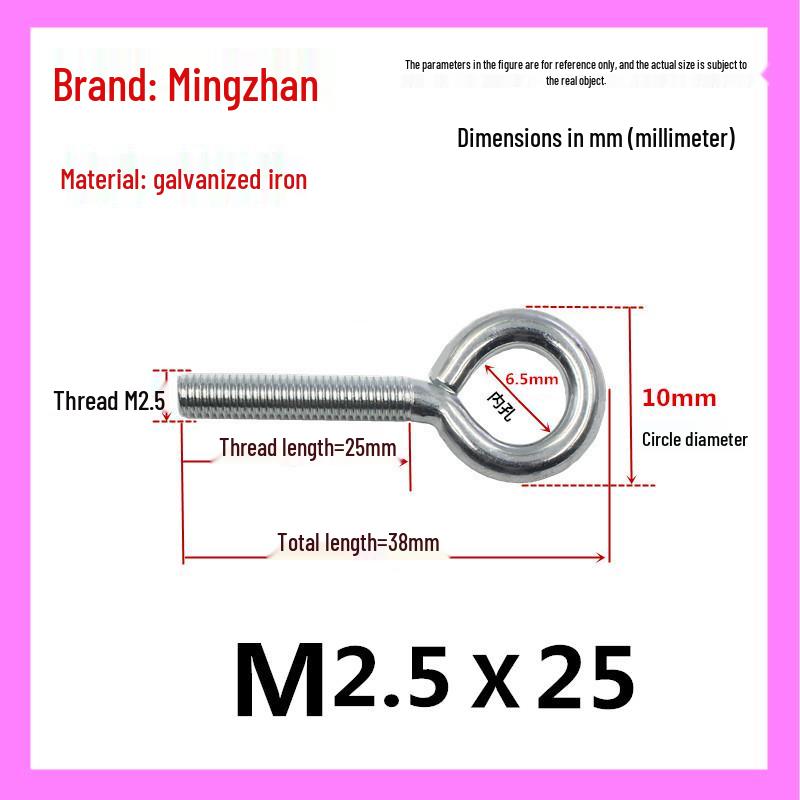 Closed Hook Eye Bolt Screw Ring Hanger - M2.5 to M8 Machine Thread