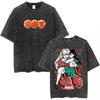 Hot Sale Anime Inuyasha Sesshomaru Retro Washed O-neck Cotton Manga Graphic Print T-Shirt Men Women Loose Casual Oversized Short Sleeve Summer New Tee