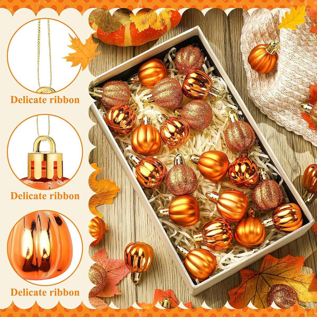 12 Pieces Pumpkin Hanging Decoration Pendant Mini Versatile Stable Including Fastening
