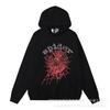 2026 Unisex 555555 Mesh Foam Print Hip Hop Loose Heavyweight Fleece Hooded Sweatshirt