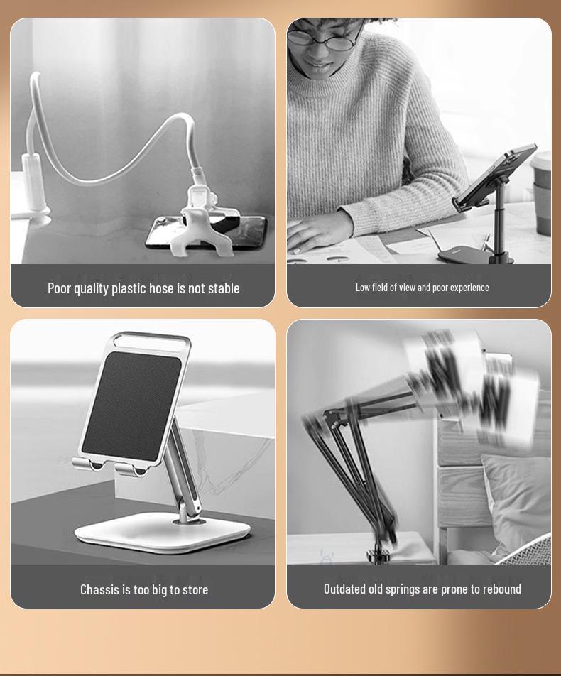 German Cantilever Phone Holder – 360° Rotating Overhead Stand for Live Streaming & Food Photography, Stable and Weighted