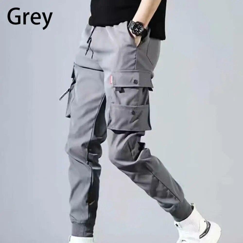 Erkek Hip Hop Jogger Pantolon Moda Eşofman Tulum Günlük Erkek Kargo Pantolon Çok Cepli İpli Dış Giyim Erkek Eşofman