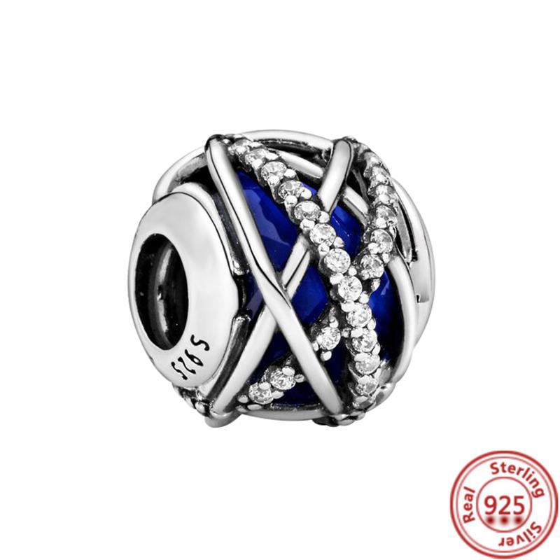 Fit Original Pantaro Charms Bracelet DIY Zircon 925 copper Blue Angel Wings Feathers Crown Star Moon Sun Clip Heart Shiny Beads