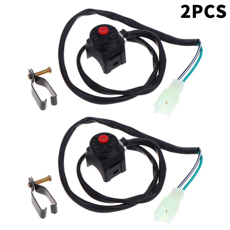 Motorcycle Kill Switch Red Push Button Horn Starter Control Switch Dirt Bike Atv Utv Dual Sport For 22Mm Handlebar Mounted Bars