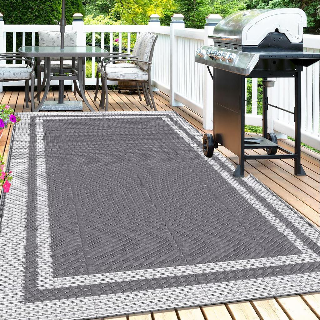 PP Plastic Tube Camping Carpet for Patio Outdoor Balcony Age Inhibiting Damp-proof Mat Motorhome Rugs Foldable Beach Floor Mats