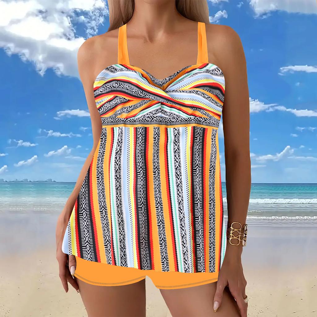Swimsuit Bikini Print  Two Pieces Swimsuit Swimwear Women  Beachwear Bathing Suit XS-8XL