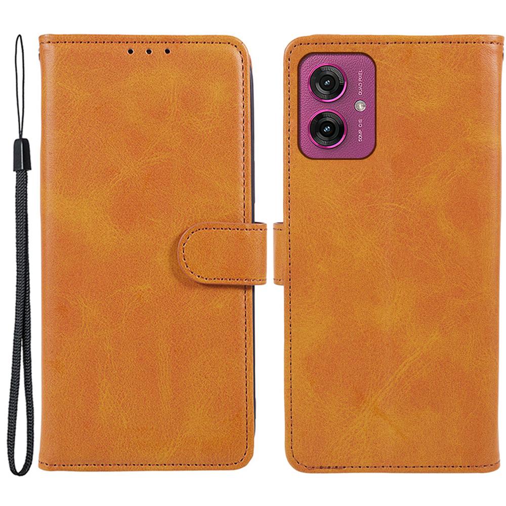 For Motorola Moto G55 5G Case PU Leather Wallet Protective Phone Cover Calf Texture