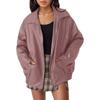 Women's Autumn Long-Sleeve Causal Biker Jacket Solid Color PU Square Neck Coat