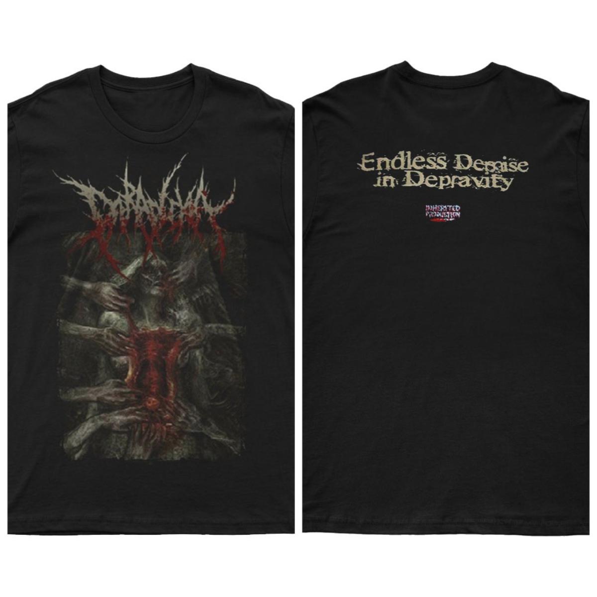 

2025 New PARAPLEXIA - ENDLESS DEMISE IN DEPRAVITY Printed Unisex Street Fashion Trend Short Sleeved Pure Cotton Round Neck 4XL