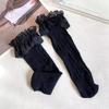 1 Pair New Children Lace Stockings Bow Girl Calf Socks Summer Thin Breathable Design Beige Children Mid Tube Socks