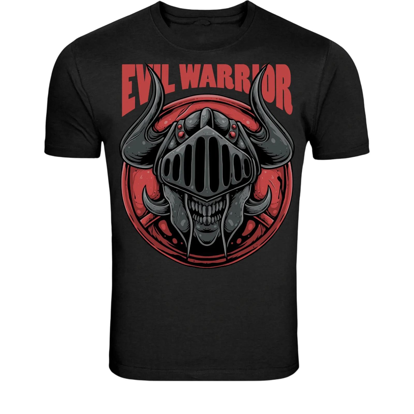 Футболка  Череп Злого Воина  - Графика Темного Фэнтези Рыцаря S
