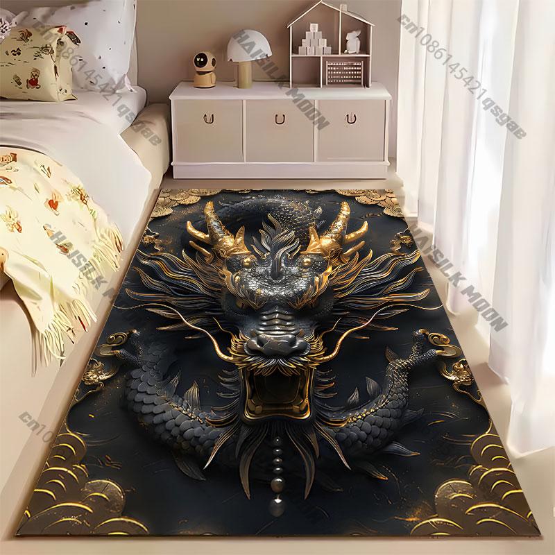 Majestic dragon detailed artwork carpet Yoga living room room decor children's crawling mat doormat area rug games mat