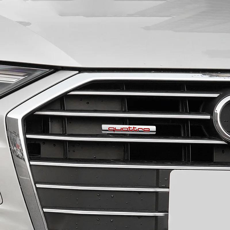 Auto Kühlergrill Emblem Karosserie Heckklappe Dekoration Aufkleber QUATTRO Emblem für Audi Q2 3 Q5 Q7 Q8 A3 A4 A5 A6 A7 R8 B5 B6 TT