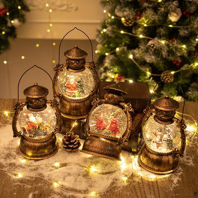 Christmas Snow Globe Lantern Music Box Collection With Light Decorative Night Lamp For Home Desktop Decoration Christmas Present