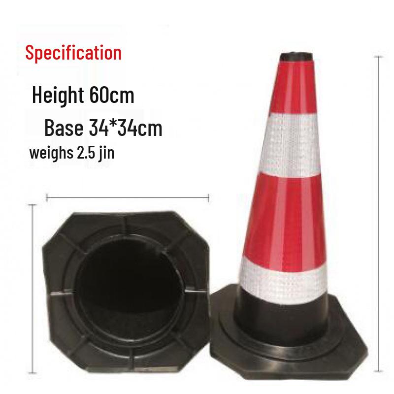 Reflective Rubber Traffic Cone - Safety Barrier & Warning Pile