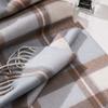 Autumn and winter new lamb wool scarf women's light luxury high-end plaid narrow scarf fringed versatile warm scarf