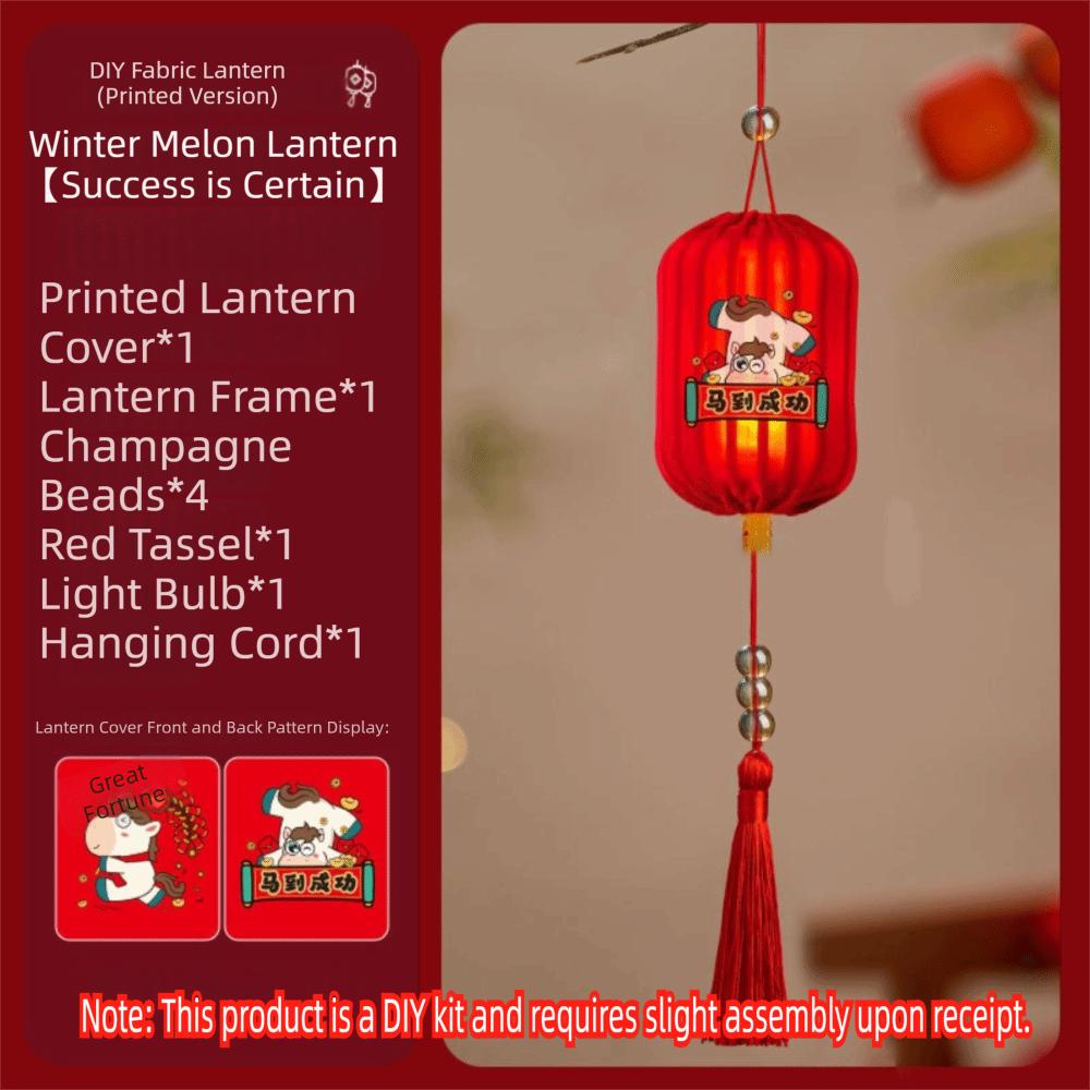 

Cute DIY Assembly New Year Lantern Red Glow Chinese Lanterns Lantern-shaped Pendant Wedding Festival Home Party Decoration 4inch