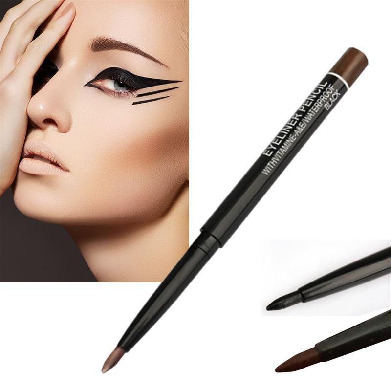 Waterproof Black And Brown Women's Makeup Rotary Retractable Eyeliner Pencil Waterproof Eye Liner Pen Cosmetic Tools