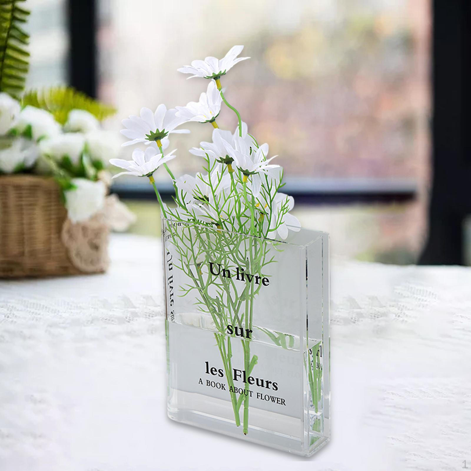 

20x15x4 см акриловая ваза для цветов декоративная прозрачная прямоугольная настольная декорация для кофе