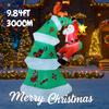 9.84FT Inflatable Toy Christmas Tree Decoration Set Santa Elf Penguin Xmas Yard Supplies LED Lit Xmas Home Ornament Festive Gift