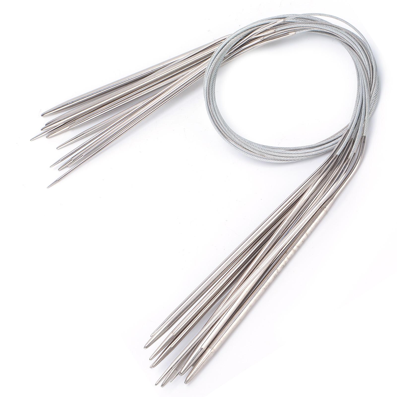 

Круговые спицы из нержавеющей стали, круглые спицы, различные размеры, вязальные крючки для вязания крючком 120 см