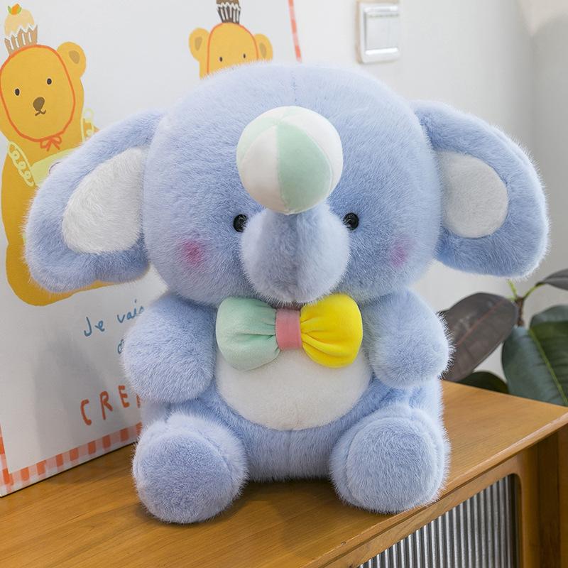 

New Happy Baby Elephant Plush Toy Eight-inch Flow Doll Machine Doll Wedding Throwing Doll Gifts 35cm(0.44kg) синий