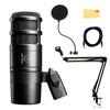 Audio-Technica AT2040 Hypercardioid Dynamic Podcast Microphone Bundle with Pop Filter Boom Arm XLR Cable and Polishing Cloth