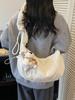 Simple Pure Color Nylon Crossbody Bag For Casual Girls With Soft Structure