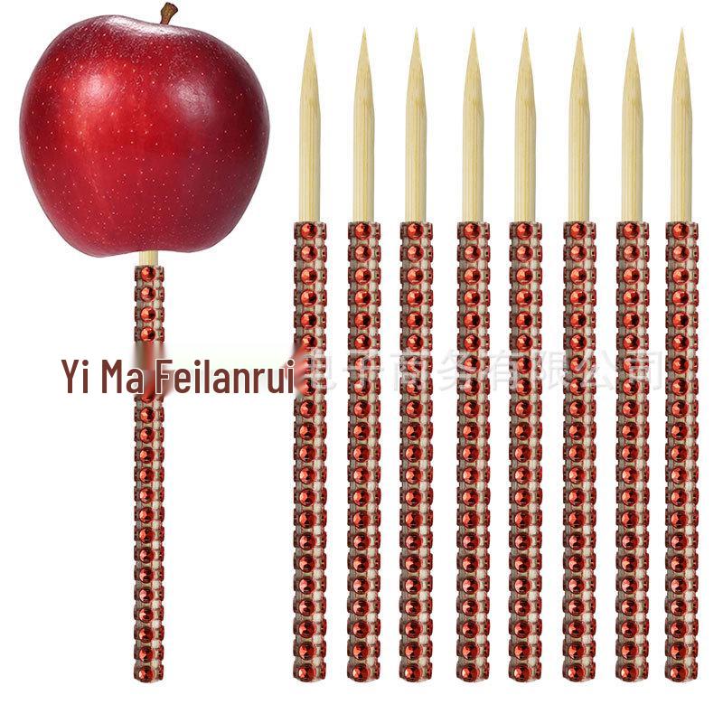 12-Piece Diamond Bamboo Skewers for Christmas Cake & Apple Pie Decoration