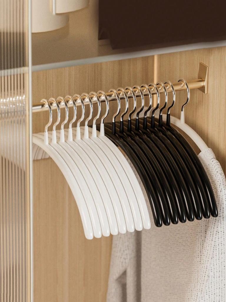 5/10pcs,Light Luxury And Semi-Circular Plastic Hangers, Anti Slip And Thick Style Clothing Supports, Household Hangers