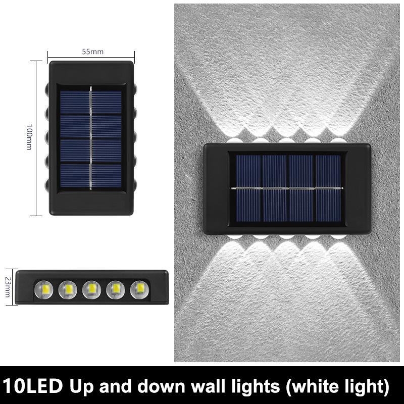 Solar Wall Lamp Outdoor Waterproof Upper And Lower Wall Lights Luminous Lighting Home Garden Courtyard Fence Decoration Light