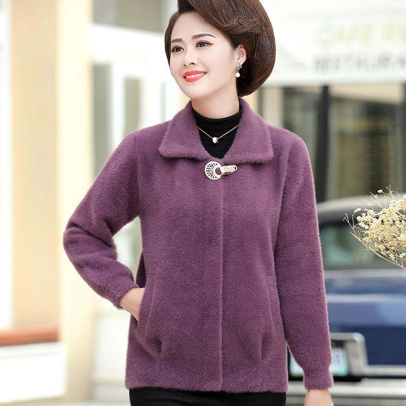 WTEMPO Imitation Mink Fur Coat Women Winter Style Slim Fashion Stand-up Collar Mink Coat Short