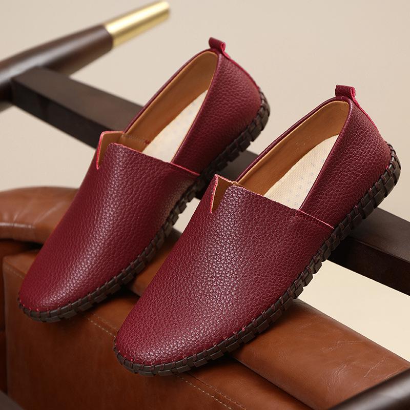 Fashion Men Loafers Fashion Handmade Cow Leather Shoes Moccasins Soft Soled Comfort Driving Shoes for Men Casual Leather Shoe Boat Shoes