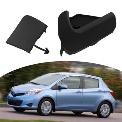 2Pcs Front Bumper Tow Hook Cover For Toyota Yaris 2012-2014 CE; L; LE; Hatchback