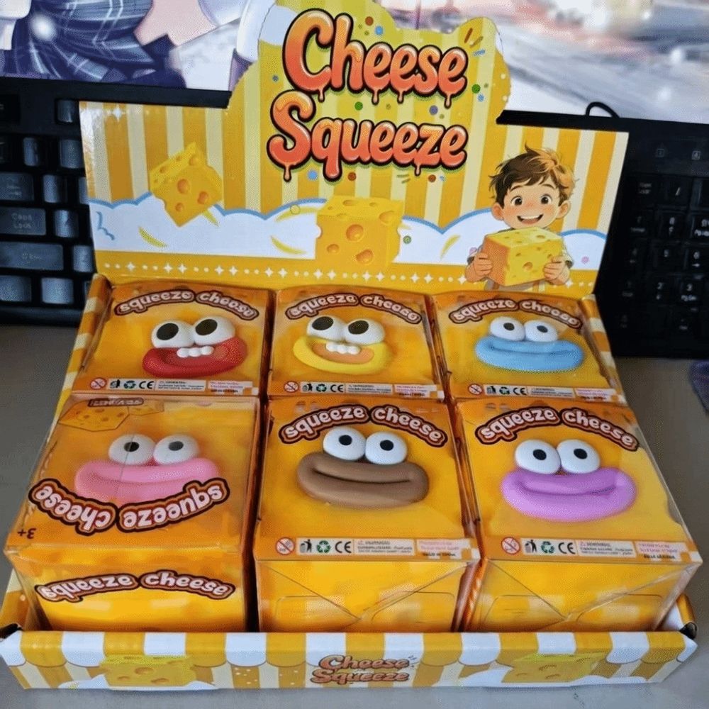 Pølsemund Ost Klemte Terning Sprød Ost Fidget Legetøj Ost Squishy Legetøj til Børn Voksne