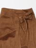 Elegant Women's Suede Skirt with Lace-up Knot - Solid Color, Spring/Autumn Collection