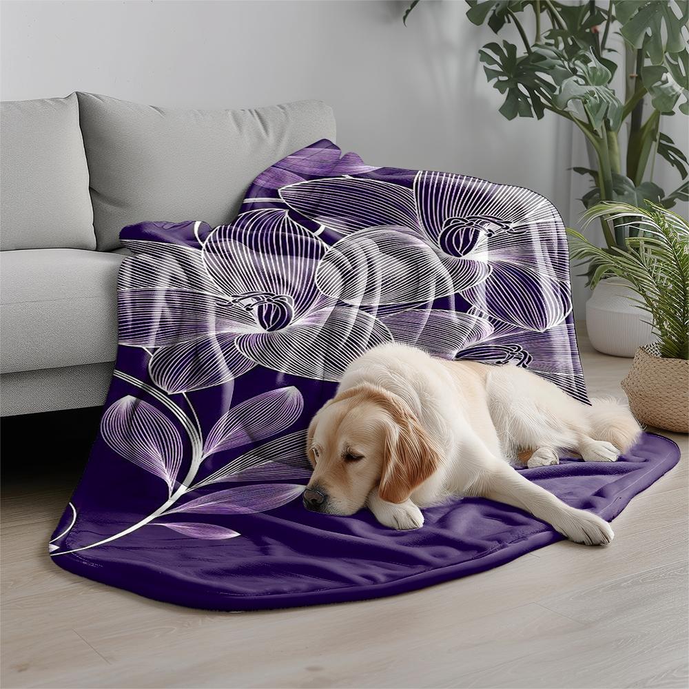 Floral Pattern Blanket Microfiber Flannel Cover Blanket Bedroom Living Room Sofa Soft And Comfortable Home Decoration