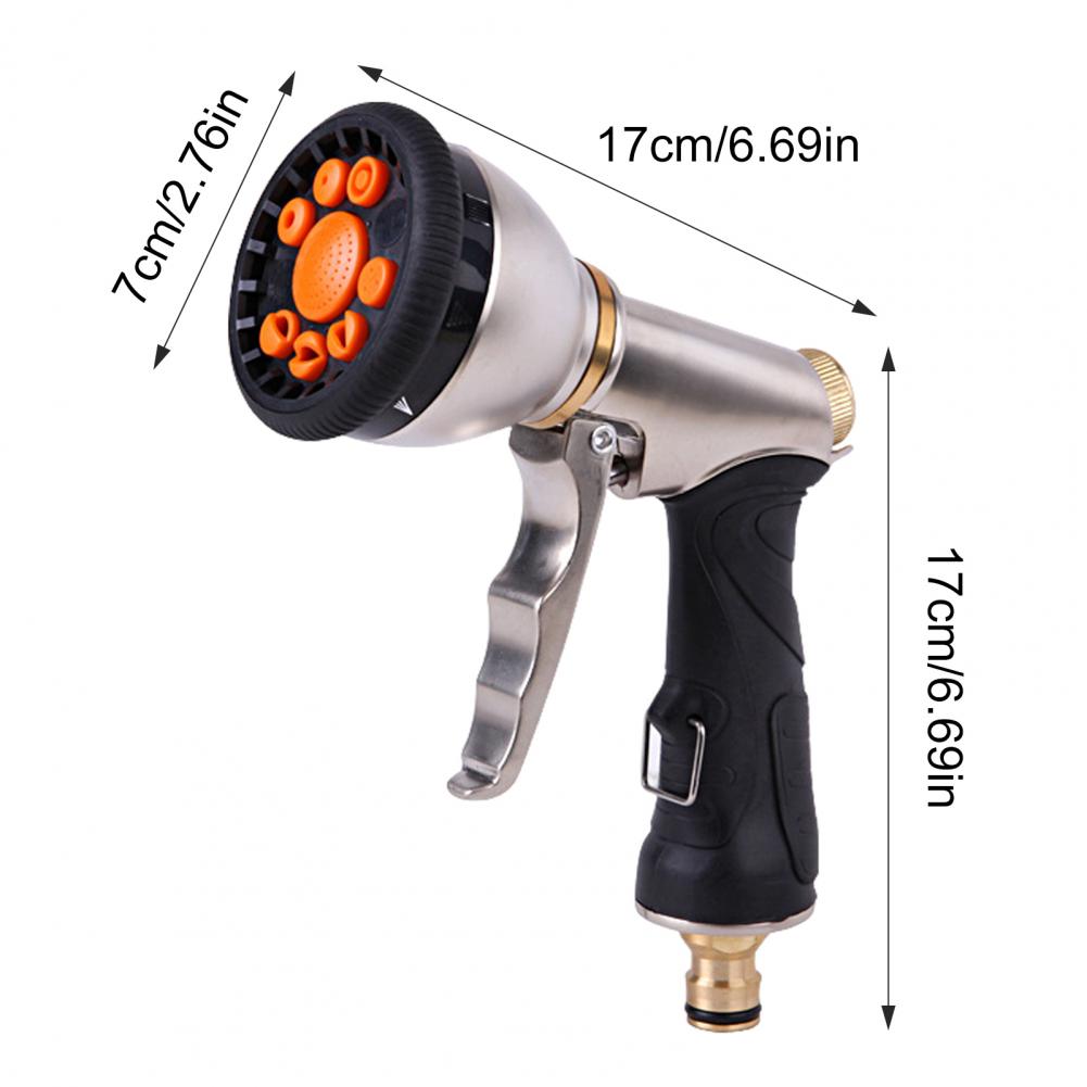 Sturdy Hose Nozzle Durable Garden Hose Sprayer Heavy Duty Metal Hose Nozzle with 9 Adjustable Patterns for Watering Lawn Garden