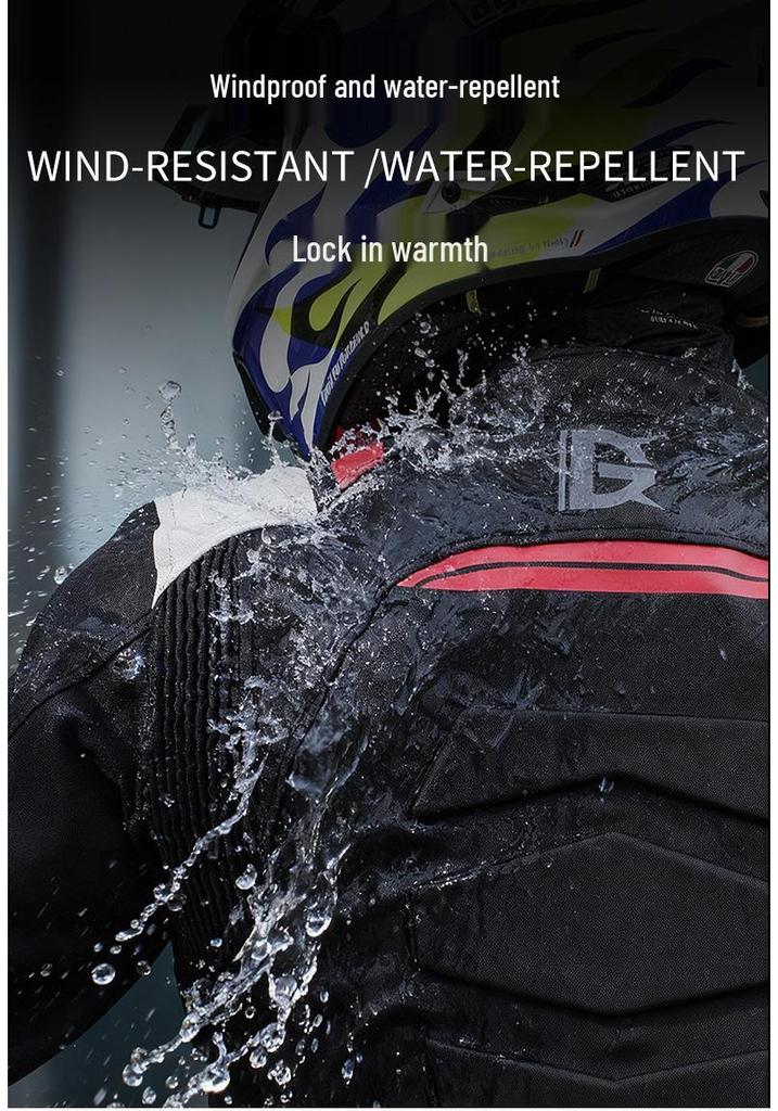 Men's All-Season Windproof Motorcycle Racing Suit: Protective, Warm, Anti-Fall Riding Jacket