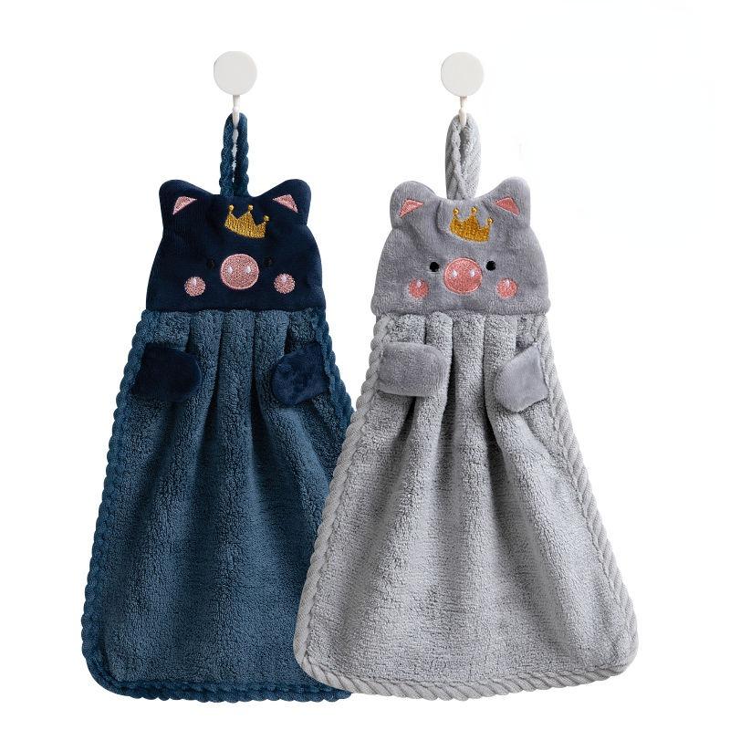 1/2/4ks Prasátko Ručník Domácí Roztomilý Absorpční Kuchyňská Líná Utěrka Dětská Houbička na Mytí Rukou a Nádobí Ručníky