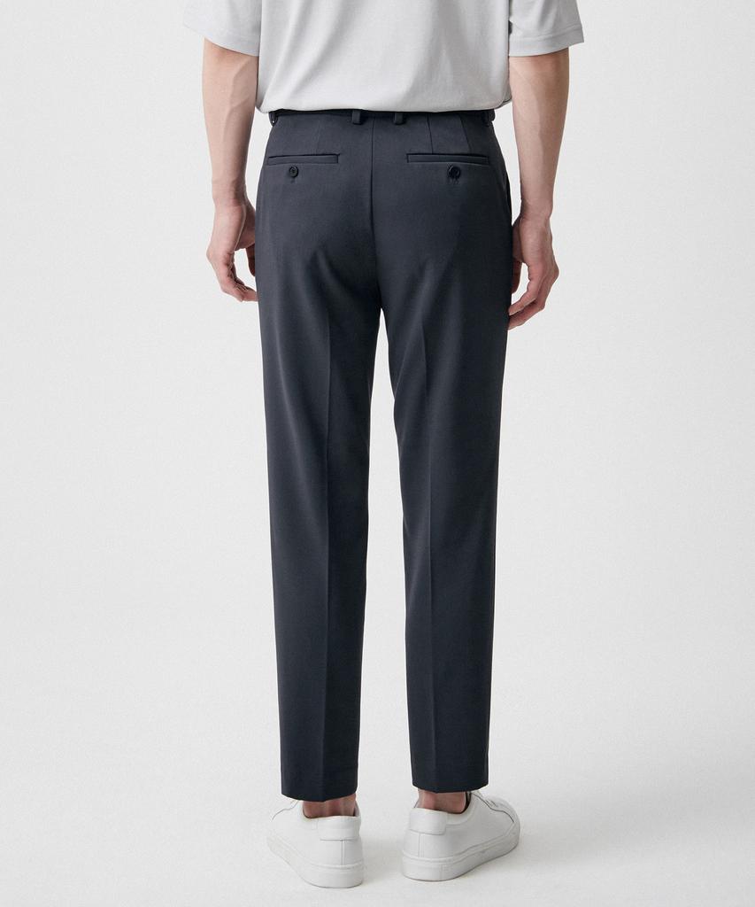 MUSINSA STANDARD Relaxed Tapered Hidden Banding Crop Slacks [Iron Gray]