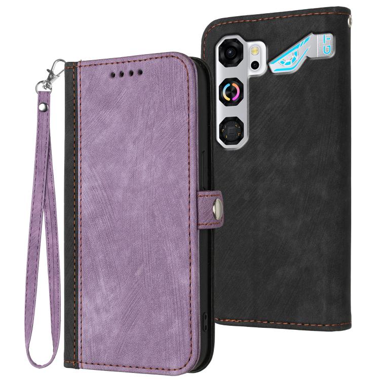 Side Buckle Double Fold Hand Strap Leather Phone Case
