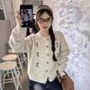 Women's Korean Style Thick Knit Cardigan Sweater - Imitation Cashmere, High Quality, Autumn/Winter 2025, Fashionable & Versatile