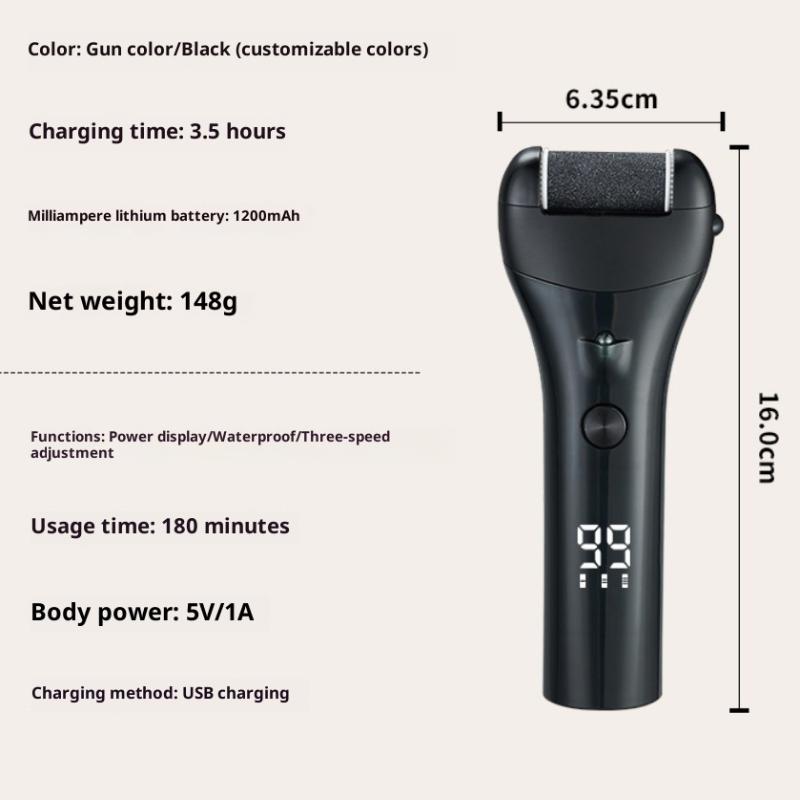 Electric Foot Grinder With Digital Display Rechargeable Callus Remover Ipx4 Portable Foot File Heel Dead Skin Callu Removal Tool