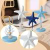 Starfish Figurine Collection Nautical Rustic, Desktop Ornament, Decorative Statue, Wood Sculpture for Bookshelf Entrance Decor