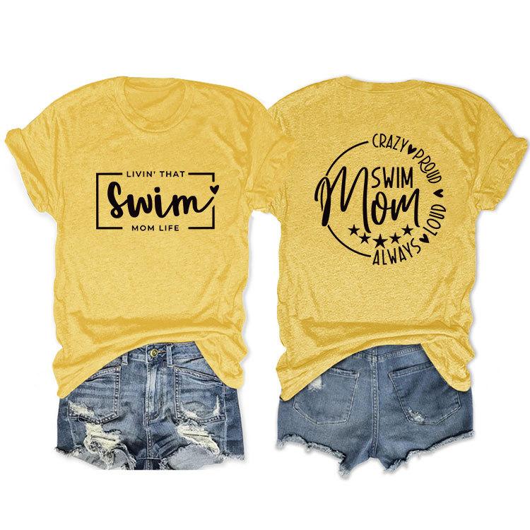 Casual T-shirt Double-sided alphabet print short-sleeved top