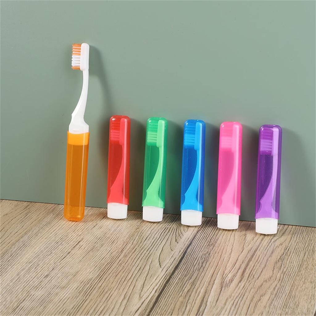 Foldable Travel Toothbrush Folding Soft Toothbrushes for Adults Portable Small Dental Brush for Adults In Candy Colors