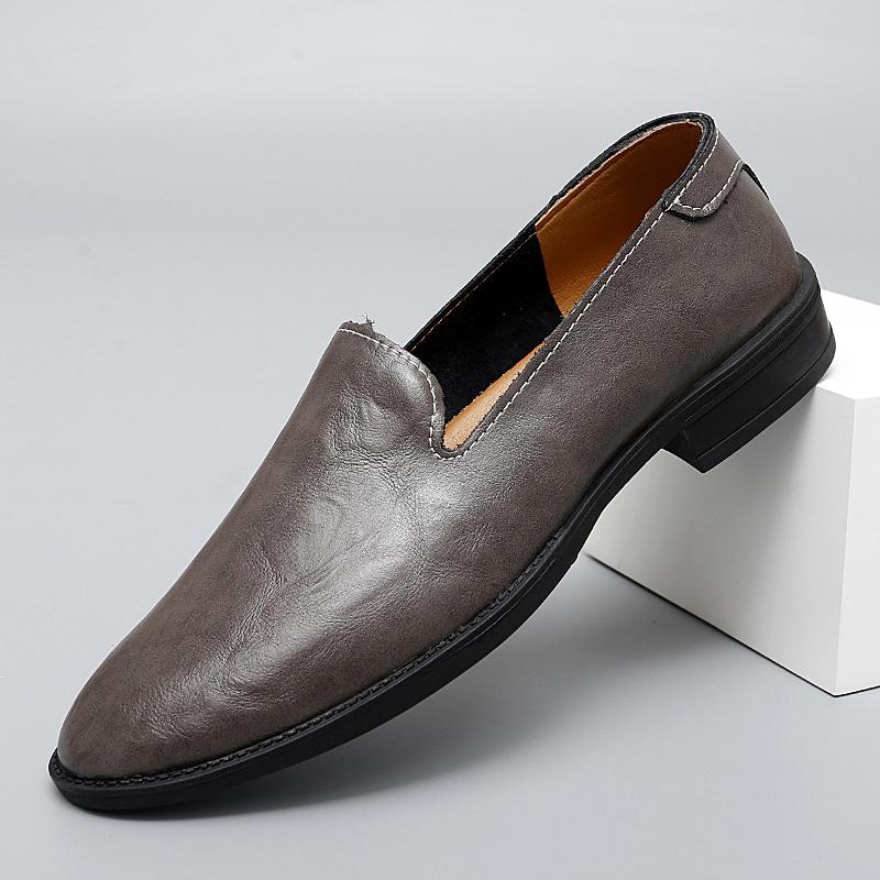 Genuine Leather Loafers Mens Design Moccasin Fashion Slip on Flats Comfy Casual Shoes Handmade Male Boat Footwear Driving Shoes